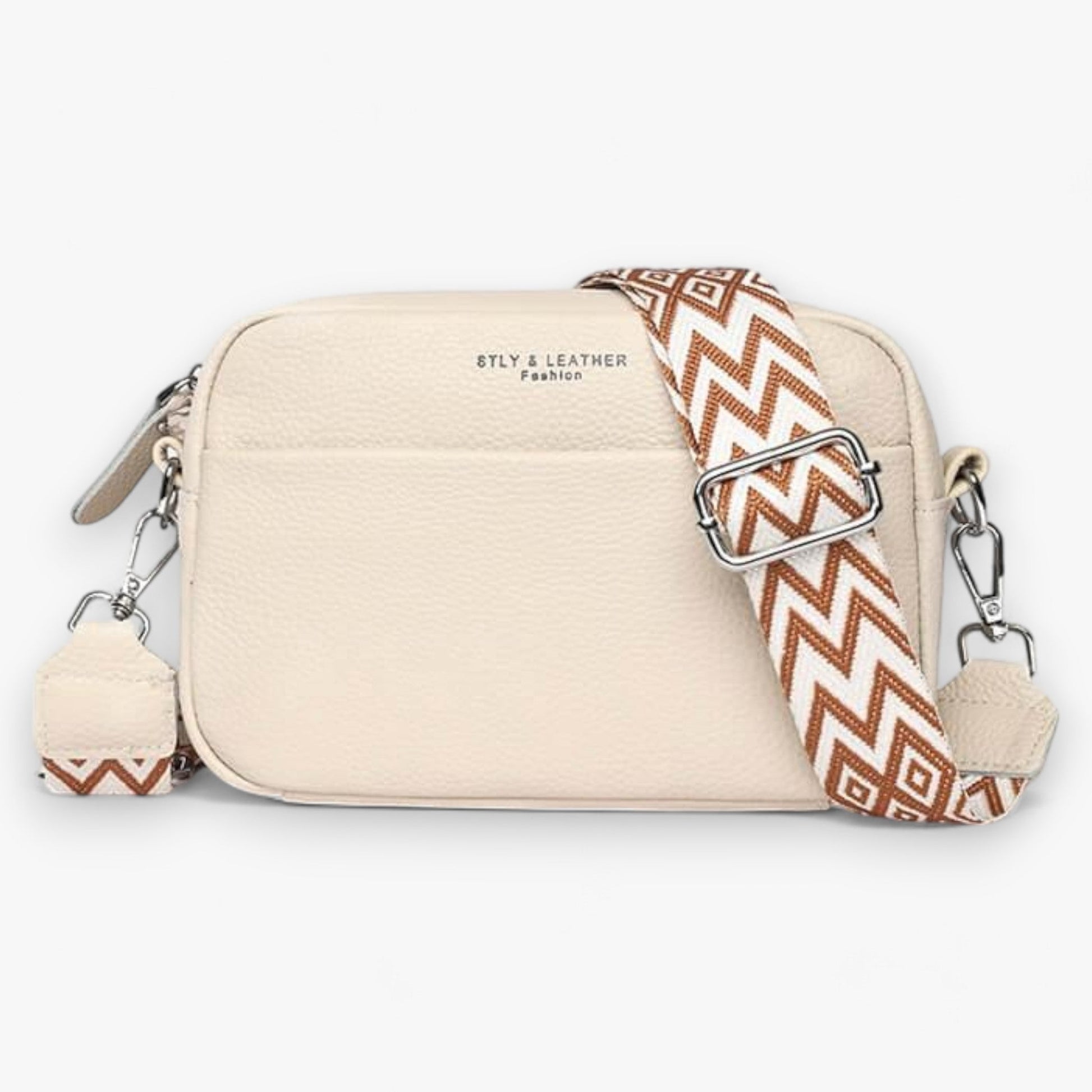 Dames Crossbody Tas van Leer met Rits en Ruime Opbergruimte 5