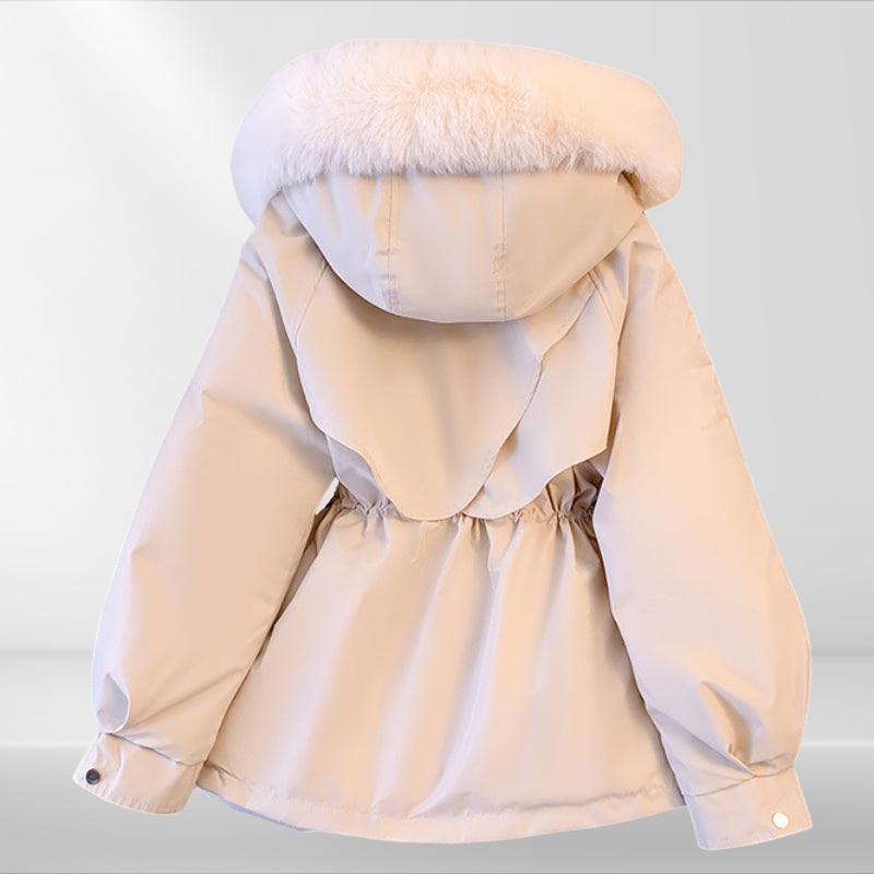 Dames Daunenjacke met Afneembare Kapuze en Taillering voor Koude Dagen 2