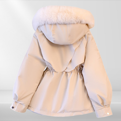 Dames Daunenjacke met Afneembare Kapuze en Taillering voor Koude Dagen 2