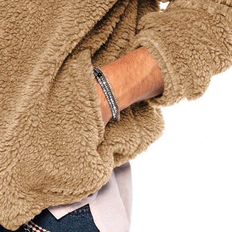 Dames Fleece Jas met Rits en Capuchon voor Comfort en Functionaliteit 5