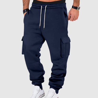 Heren Cargo Joggingbroek met Trekkoord en Taps Toelopende Pijpen Blauw