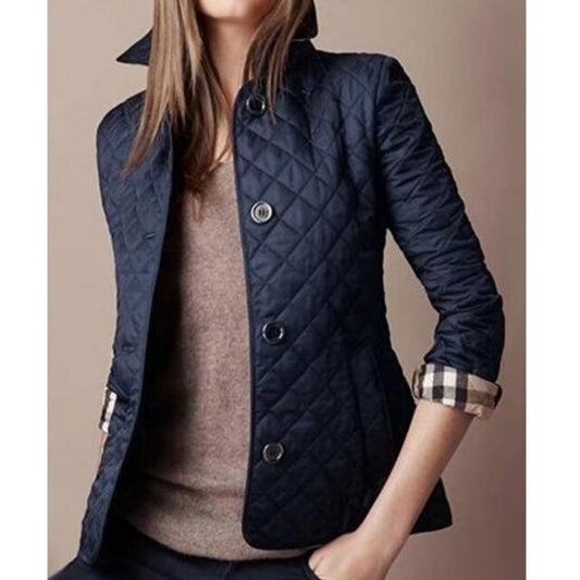 Dames Jas Winter Gequilt Met Knopen En Tailored Fit 0