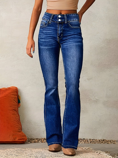 Dames Jeans met Hoge Taille en Wijde Pijpen 4