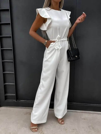 Dames Jumpsuit Feestelijk met Vlindermouwen en Brede Benen 3