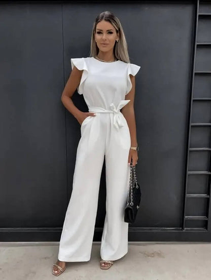Dames Jumpsuit Feestelijk met Vlindermouwen en Brede Benen 4