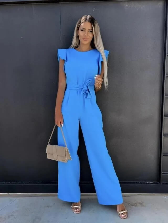 Dames Jumpsuit Feestelijk met Vlindermouwen en Brede Benen 7