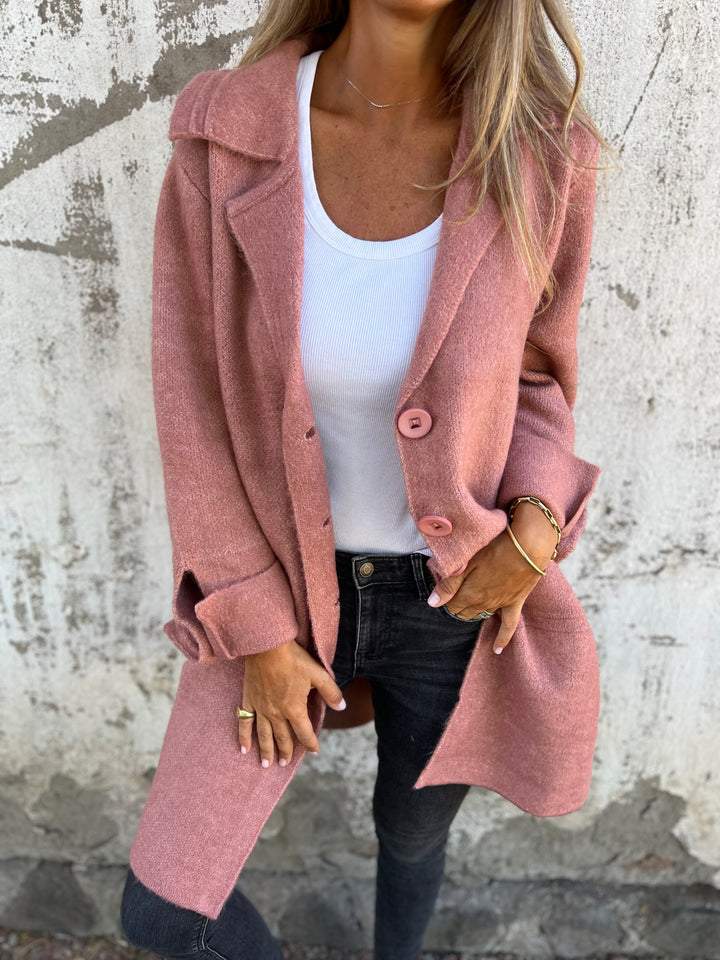Dames Lange Jas met Casual Ontwerp en Comfortabele Pasvorm 1