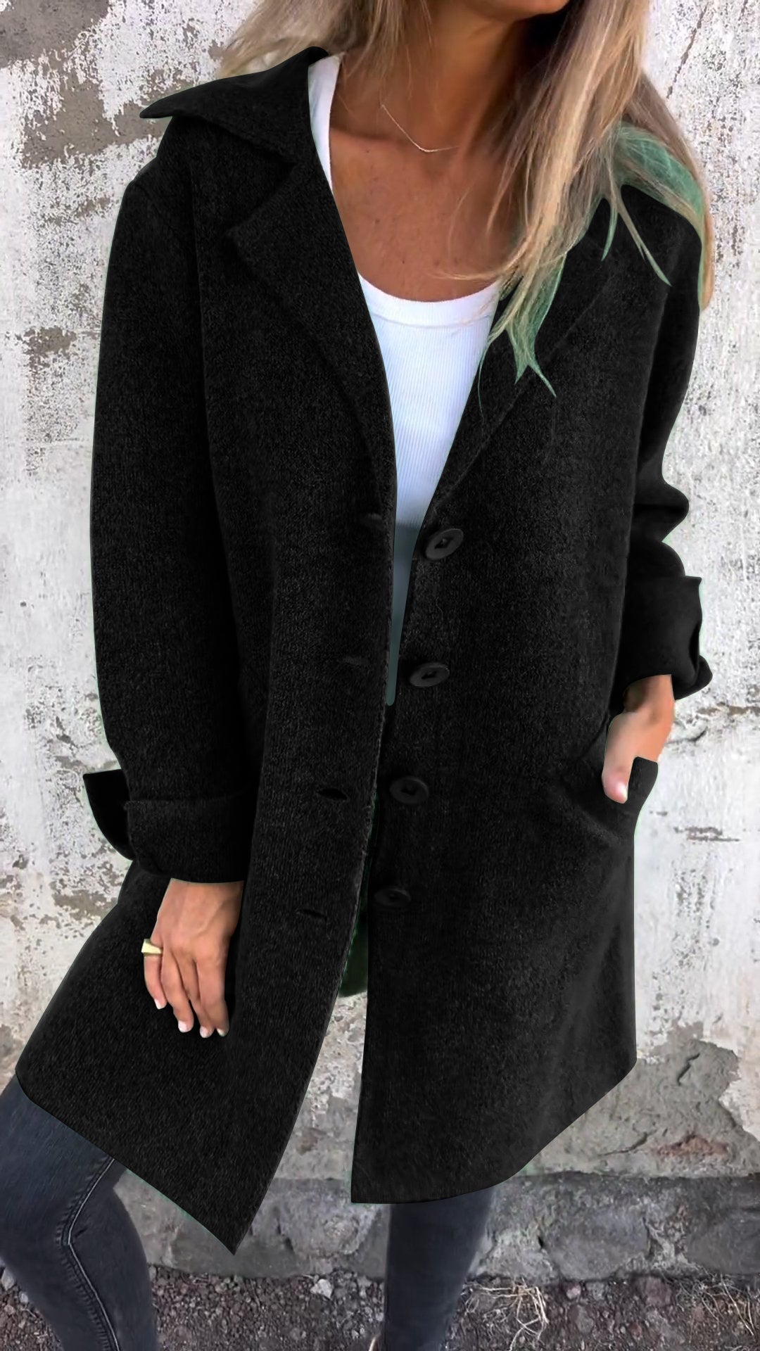 Dames Lange Jas met Casual Ontwerp en Comfortabele Pasvorm 10
