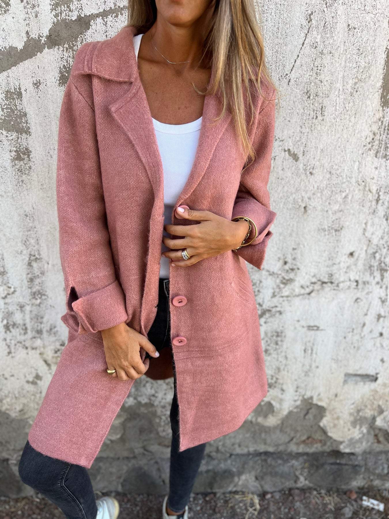 Dames Lange Jas met Casual Ontwerp en Comfortabele Pasvorm 3