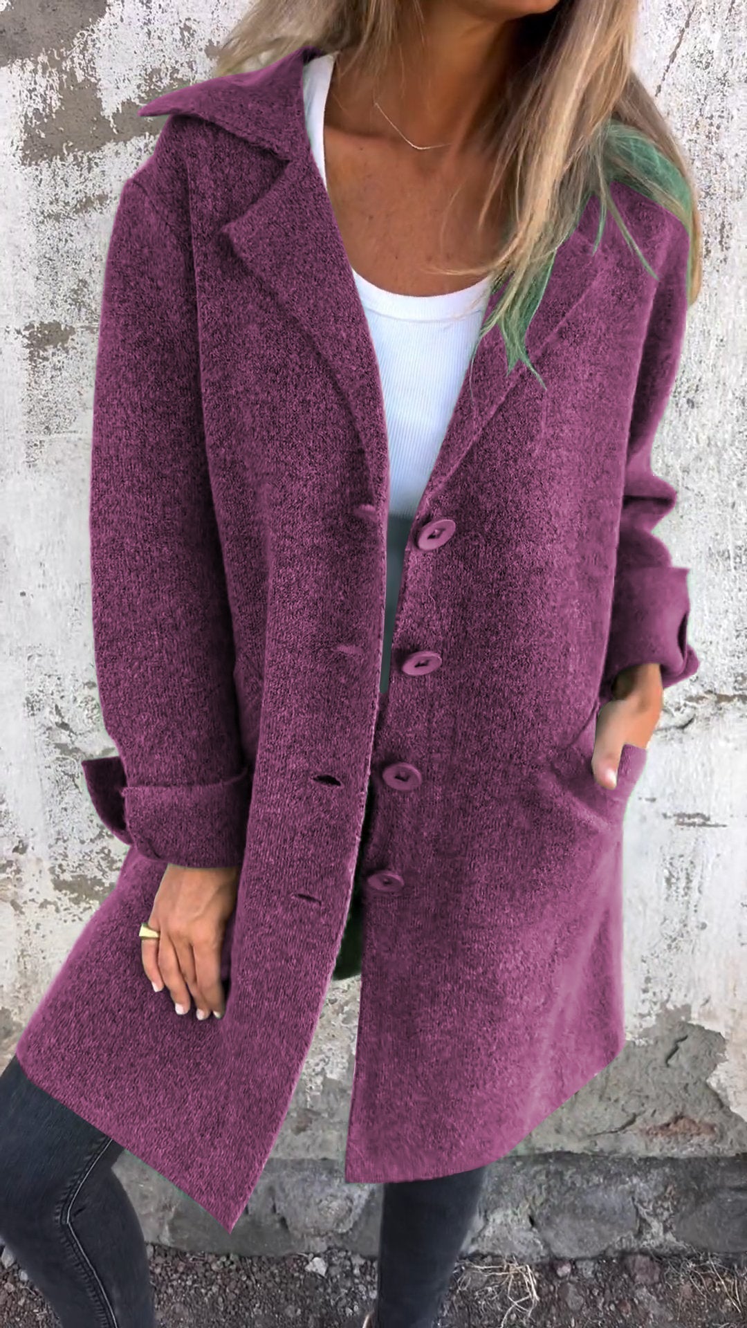 Dames Lange Jas met Casual Ontwerp en Comfortabele Pasvorm 6