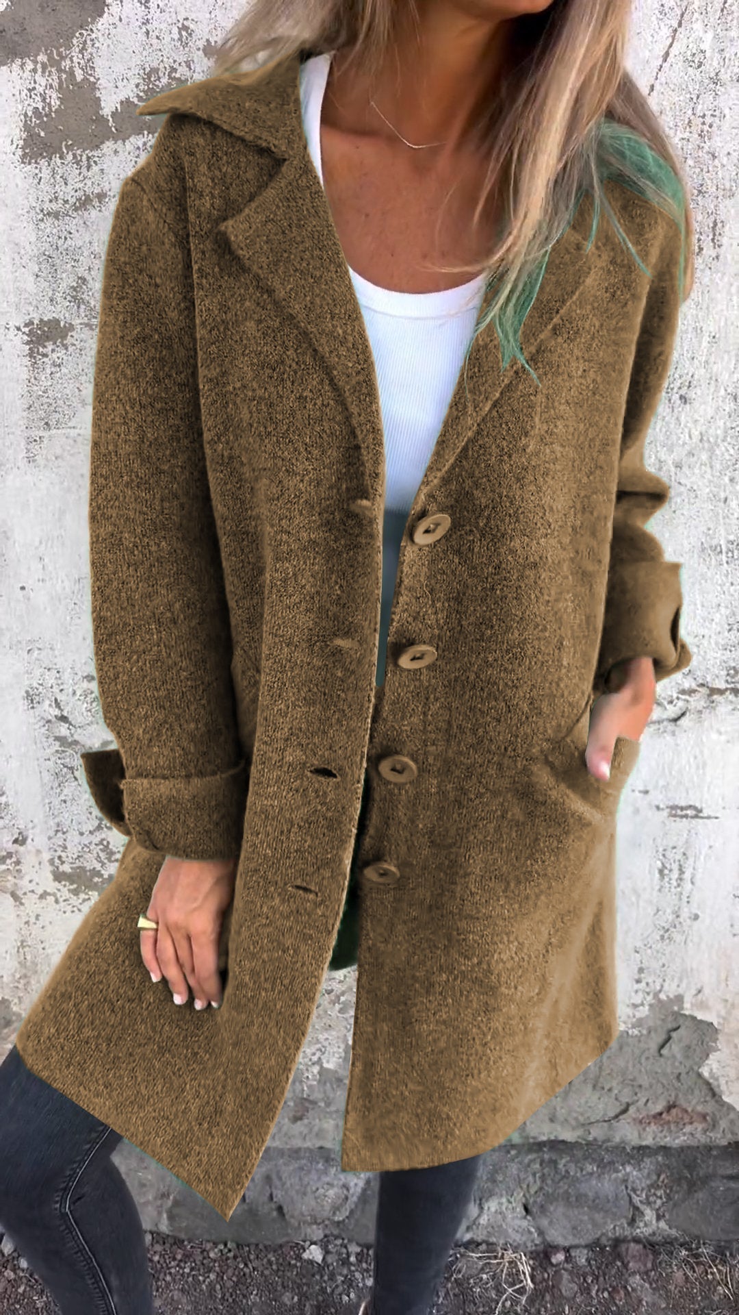 Dames Lange Jas met Casual Ontwerp en Comfortabele Pasvorm 7