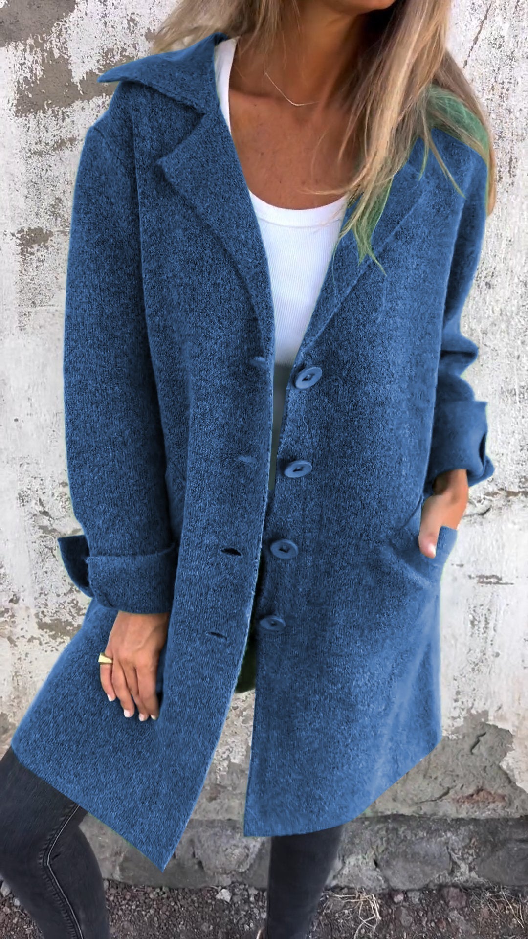 Dames Lange Jas met Casual Ontwerp en Comfortabele Pasvorm 8