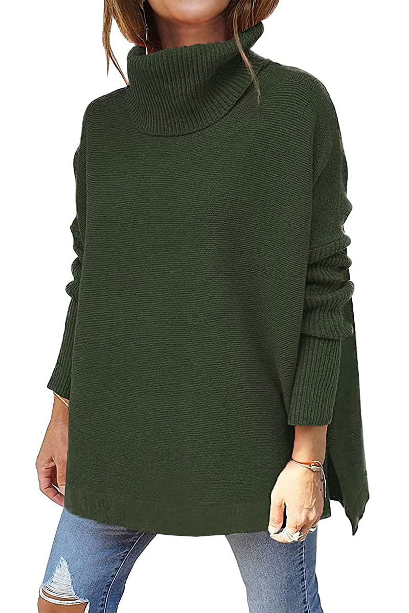 Dames Oversized Coltrui van Luxe Gebreid Textiel met Hoge Col 10