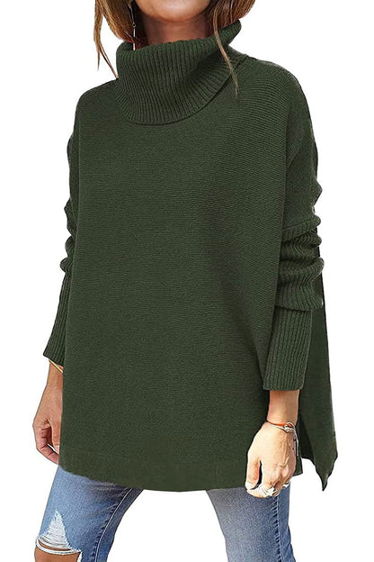Dames Oversized Coltrui van Luxe Gebreid Textiel met Hoge Col 10