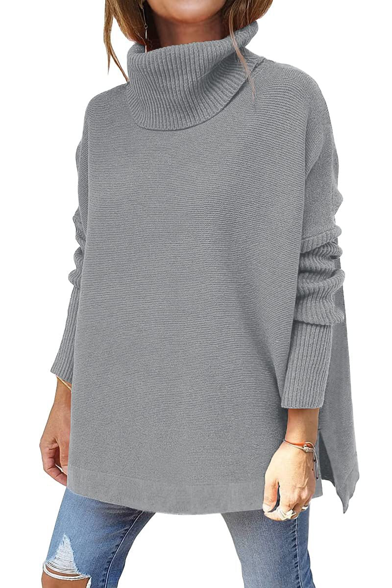 Dames Oversized Coltrui van Luxe Gebreid Textiel met Hoge Col 11