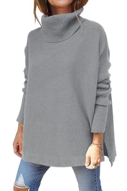 Dames Oversized Coltrui van Luxe Gebreid Textiel met Hoge Col 11