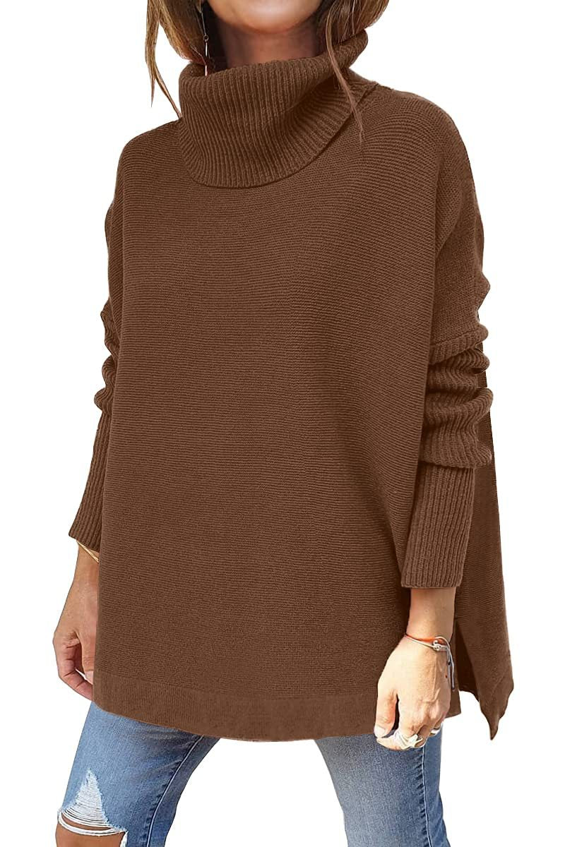 Dames Oversized Coltrui van Luxe Gebreid Textiel met Hoge Col 6