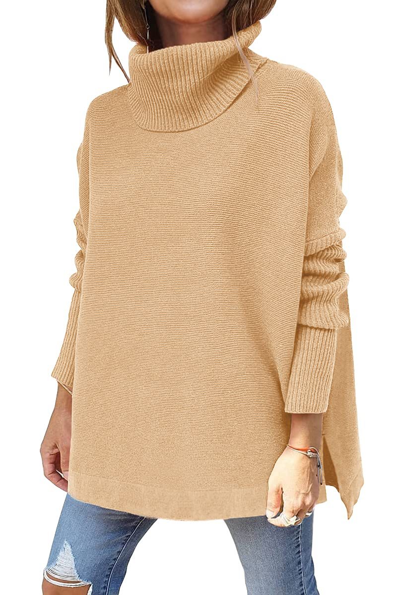 Dames Oversized Coltrui van Luxe Gebreid Textiel met Hoge Col 8