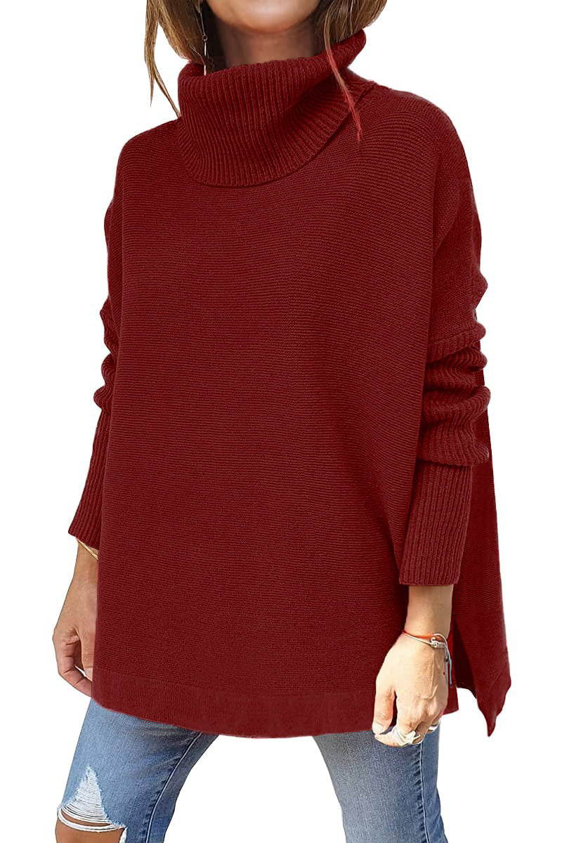 Dames Oversized Coltrui van Luxe Gebreid Textiel met Hoge Col 9