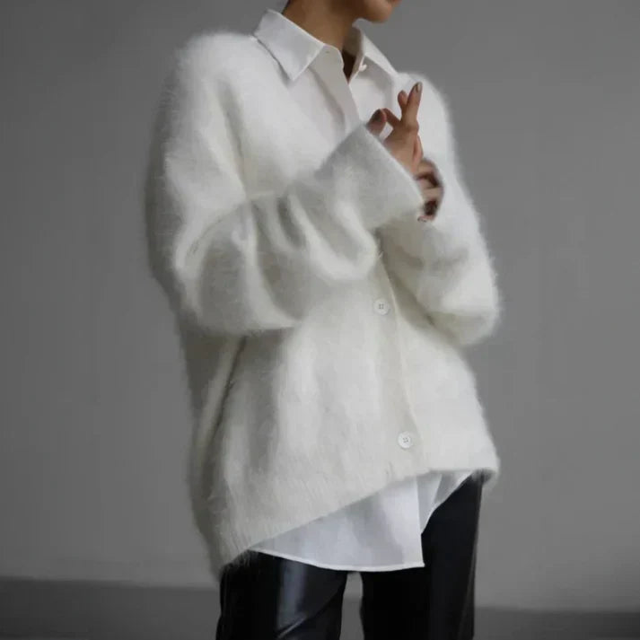 Dames Oversized Pullover van Kasjmier met Knoopsluiting en Luxe Comfort 4