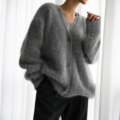 Dames Oversized Pullover van Kasjmier met Knoopsluiting en Luxe Comfort 6