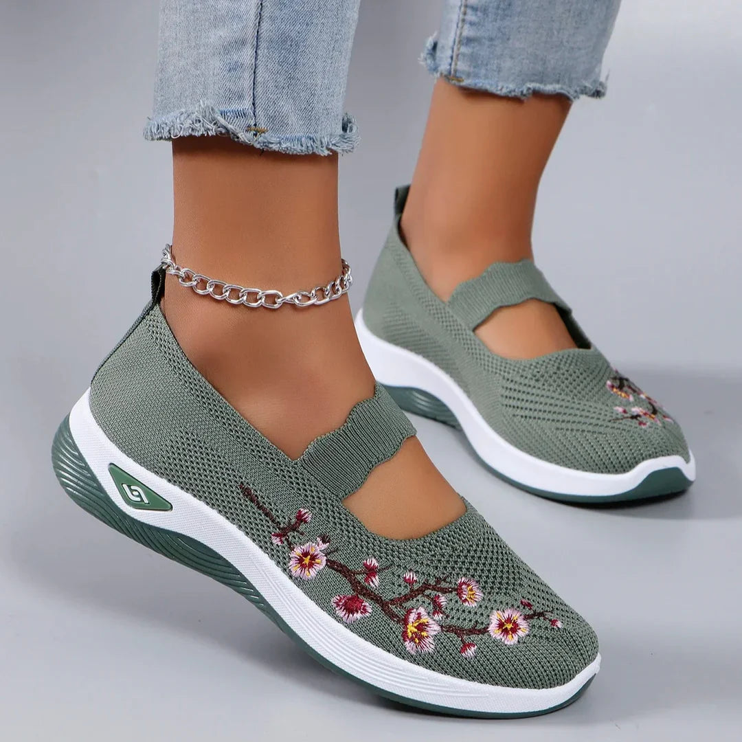 Dames Schoenen met Schokdempende Zool en Ergonomisch Design Groen