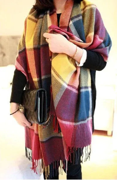 Dames Sjaal met Zachte Textuur en Elegante Afwerking voor de Winter