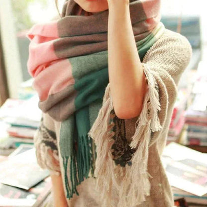 Dames Sjaal met Zachte Textuur en Elegante Afwerking voor de Winter