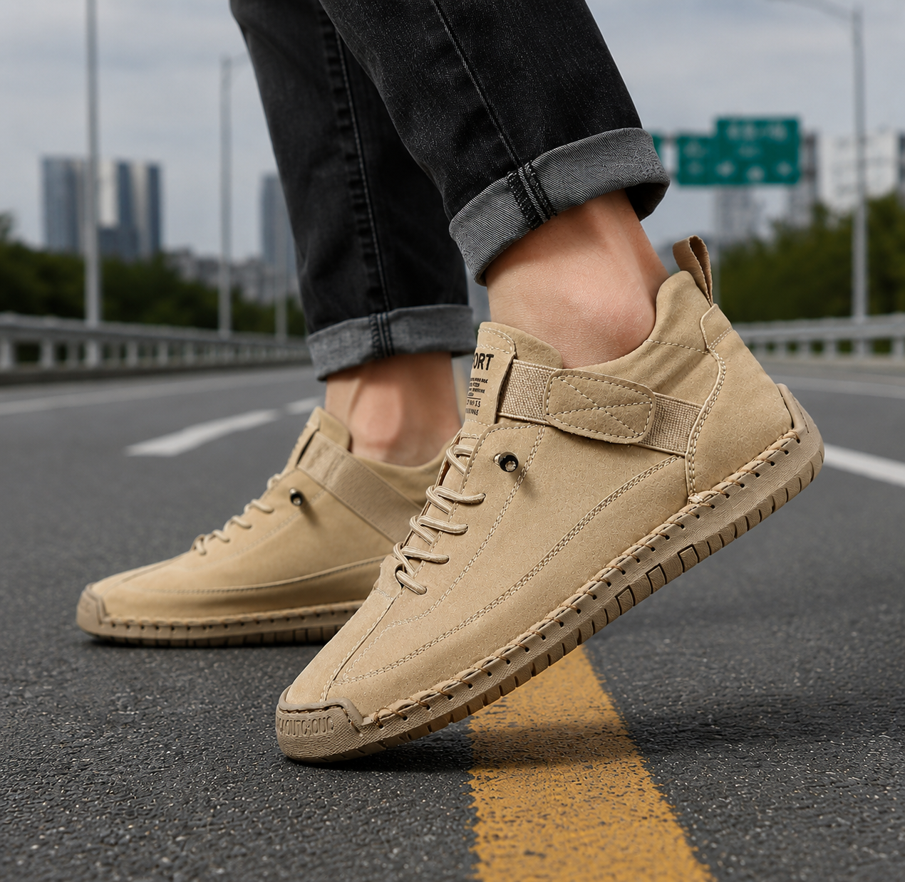 Dames Sneakers met Vetersluiting en Klittenbandsluiting