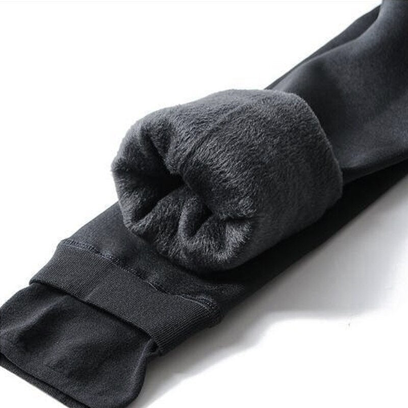 Dames Thermo Legging met Dikke Fleecevoering en Hoge Taille Grijs One-size