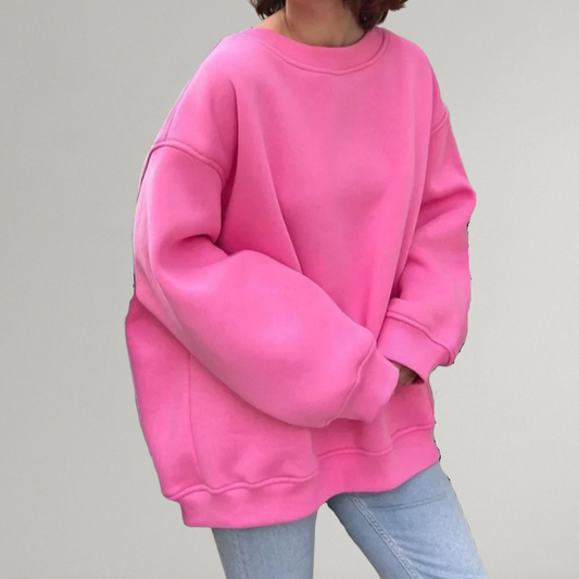 Dames Sweater met Ronde Hals en Lange Mouwen in Oversized Pasvorm 0