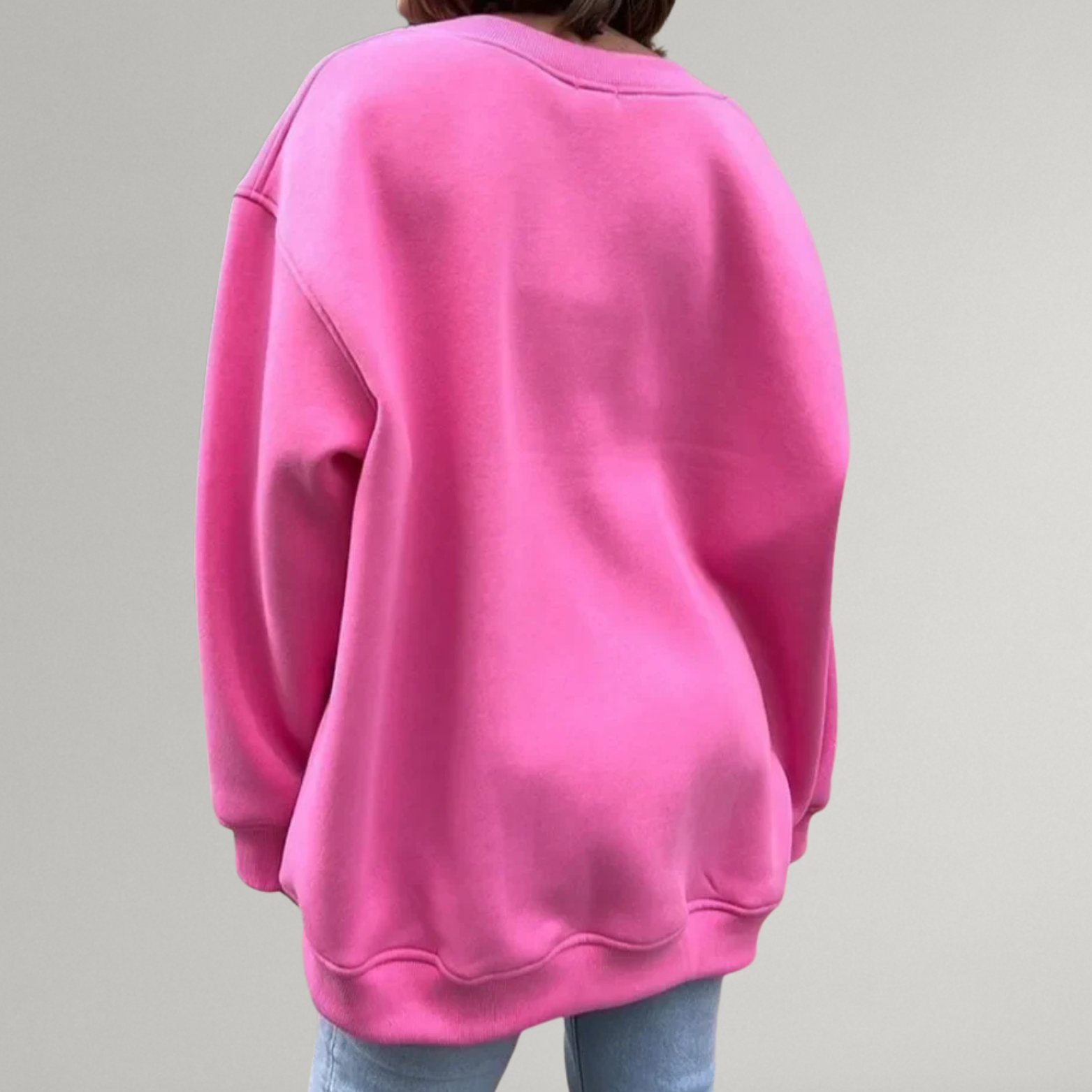 Dames Sweater met Ronde Hals en Lange Mouwen in Oversized Pasvorm 1