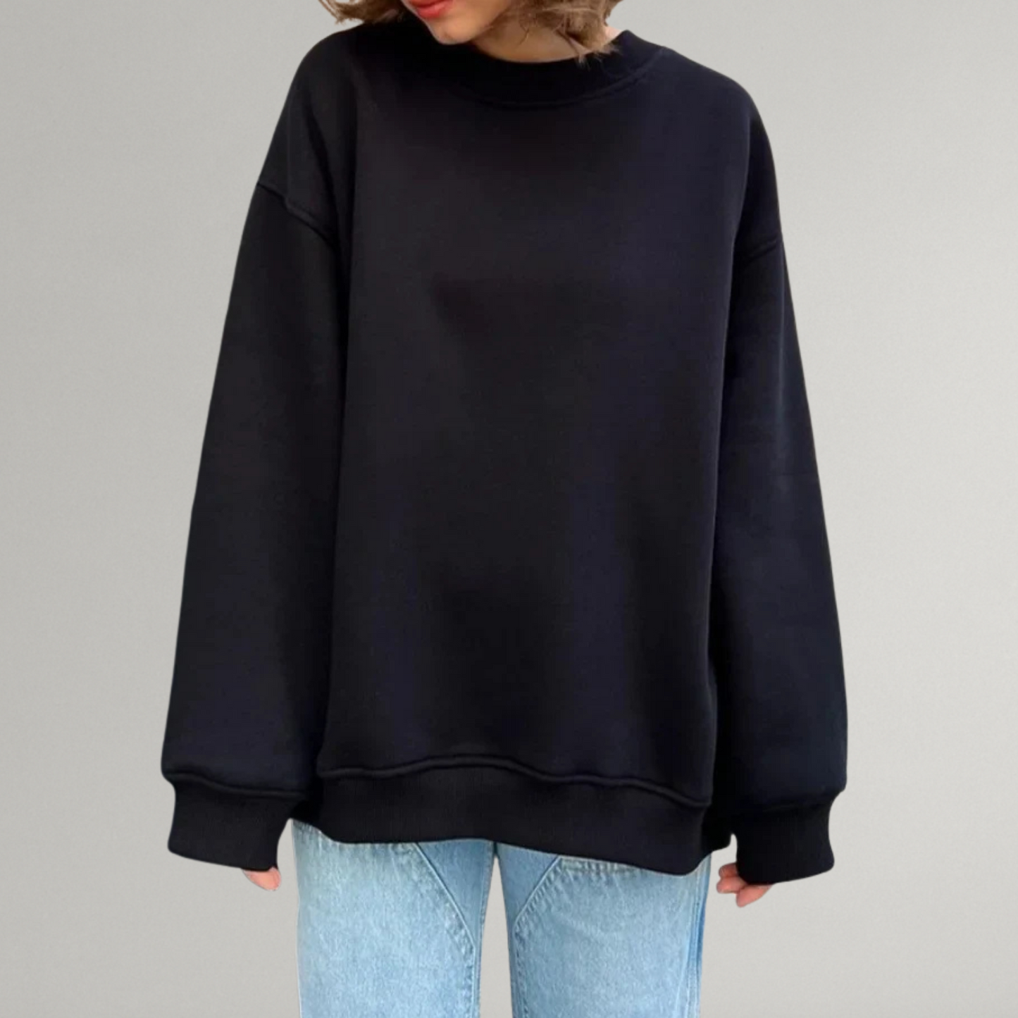 Dames Sweater met Ronde Hals en Lange Mouwen in Oversized Pasvorm 2