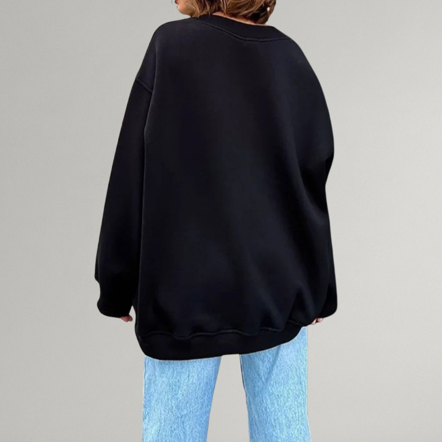 Dames Sweater met Ronde Hals en Lange Mouwen in Oversized Pasvorm 3