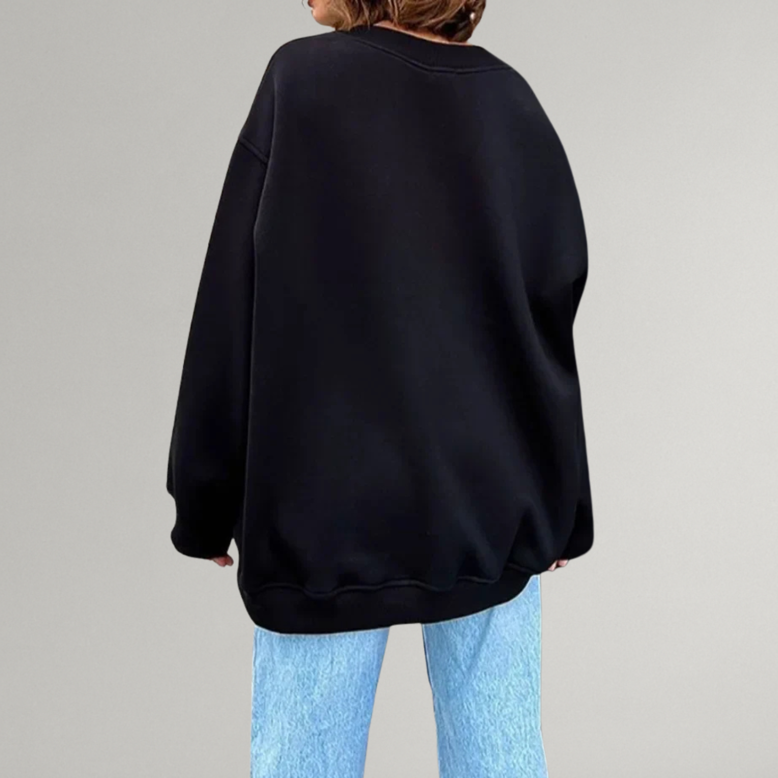 Dames Sweater met Ronde Hals en Lange Mouwen in Oversized Pasvorm 3