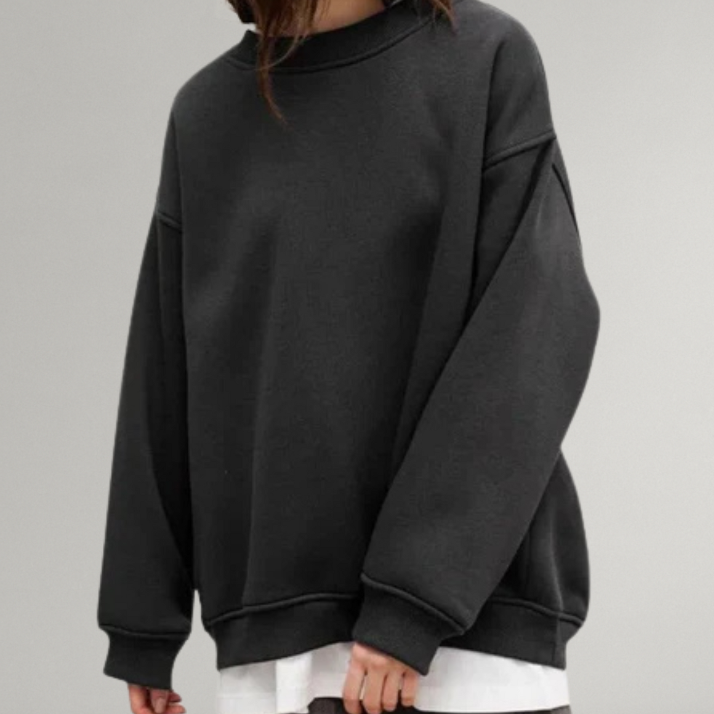 Dames Sweater met Ronde Hals en Lange Mouwen in Oversized Pasvorm 5