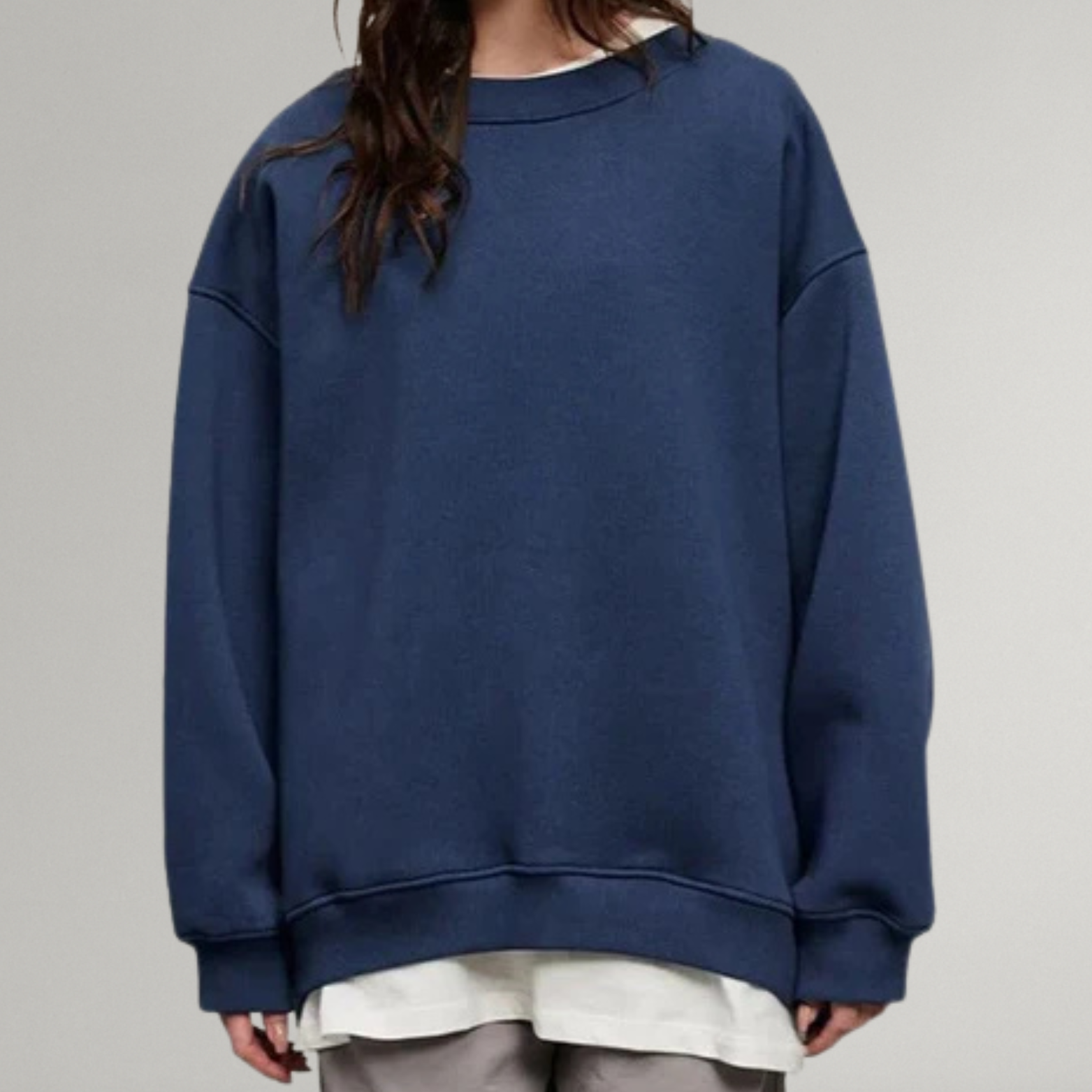 Dames Sweater met Ronde Hals en Lange Mouwen in Oversized Pasvorm 6