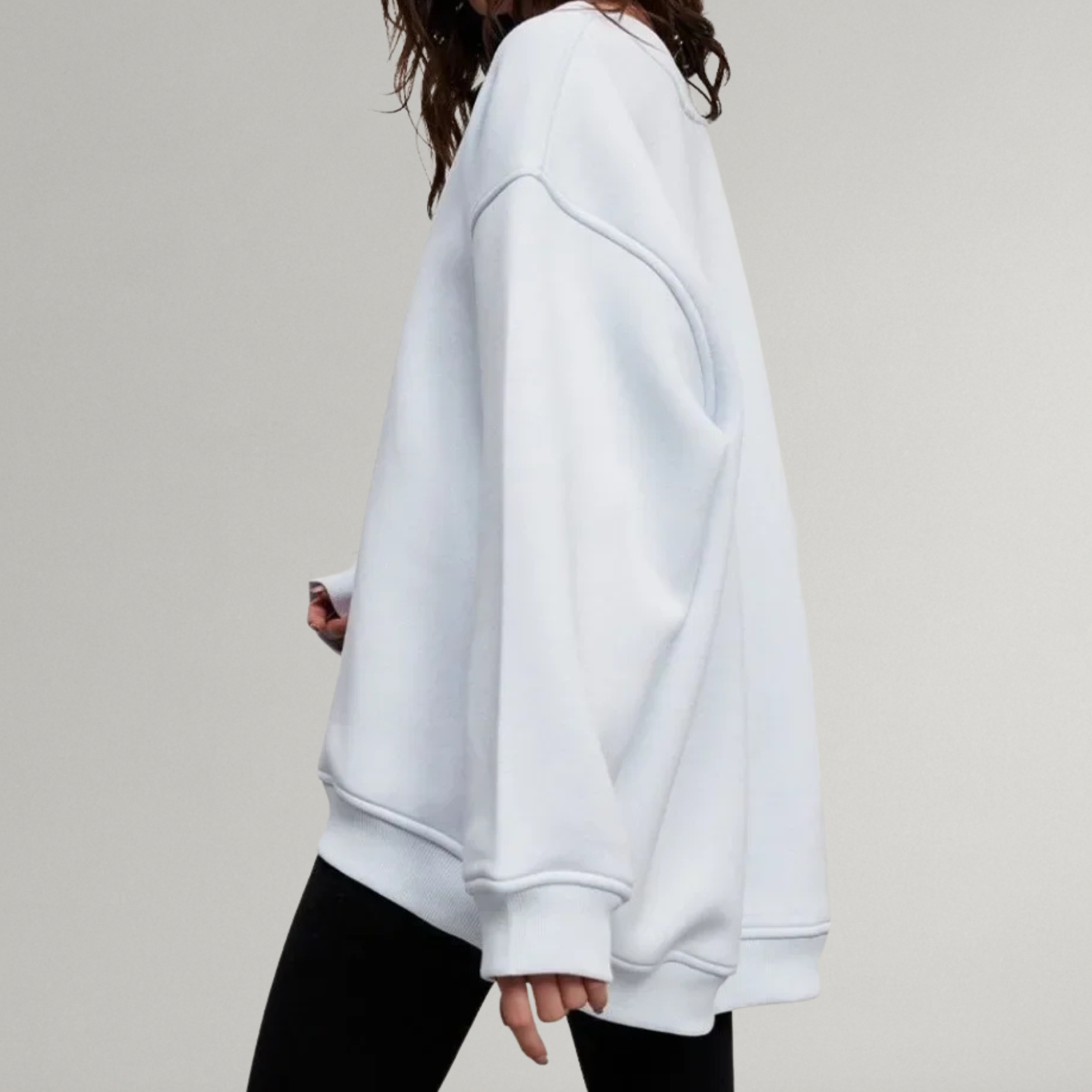 Dames Sweater met Ronde Hals en Lange Mouwen in Oversized Pasvorm 7