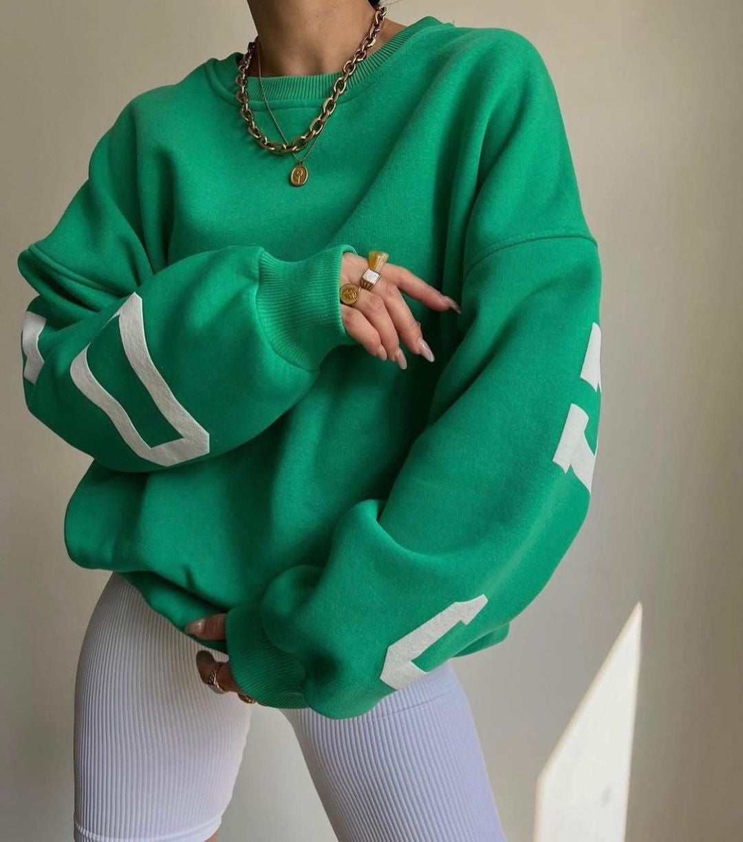 Dames Sweater met Zachte Stof en Trendy Grafische Details 3