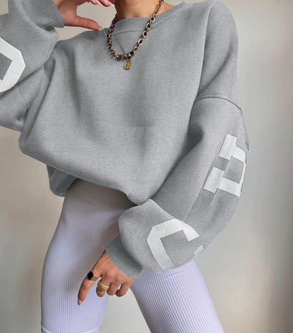 Dames Sweater met Zachte Stof en Trendy Grafische Details 4