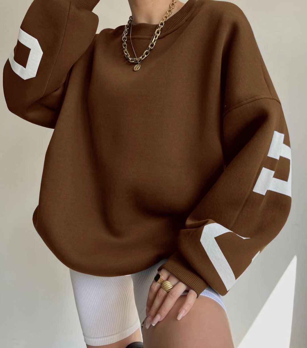 Dames Sweater met Zachte Stof en Trendy Grafische Details 5