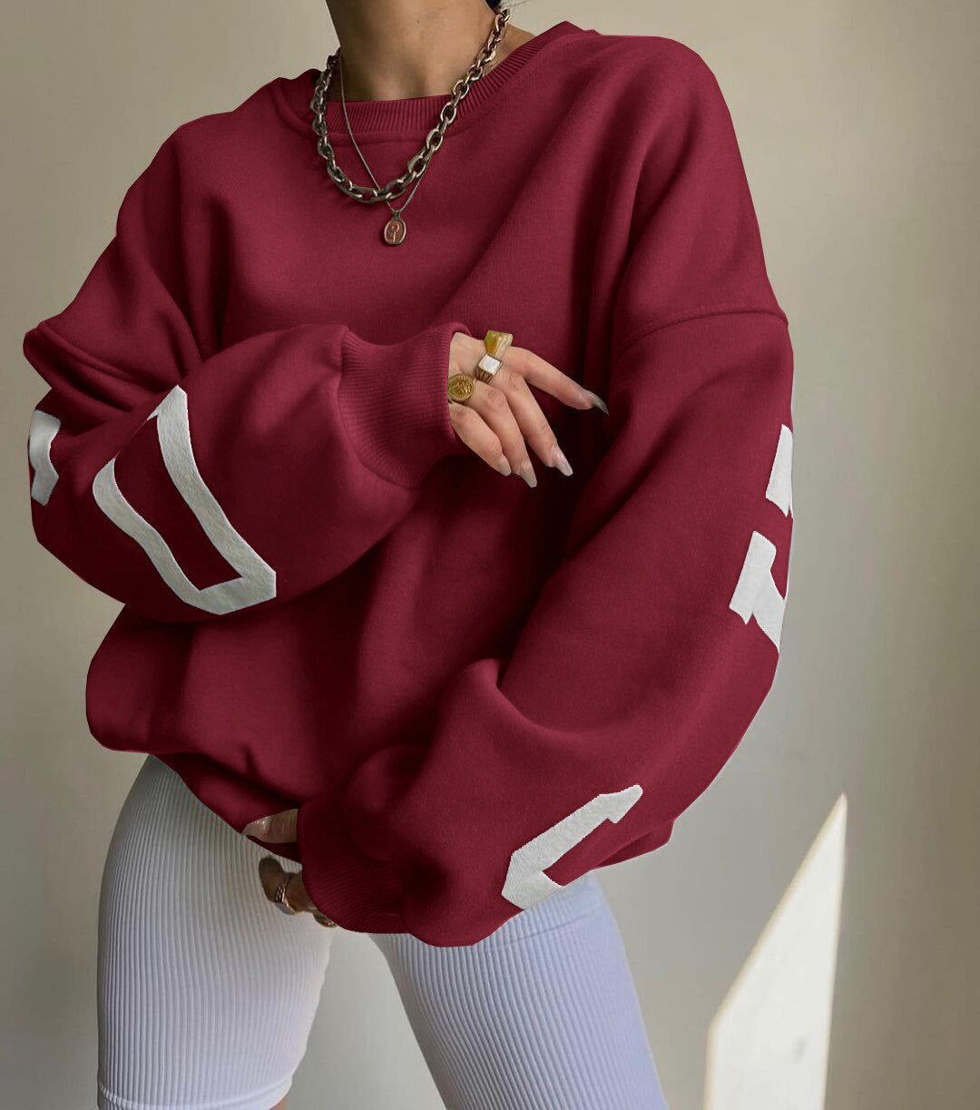 Dames Sweater met Zachte Stof en Trendy Grafische Details 6