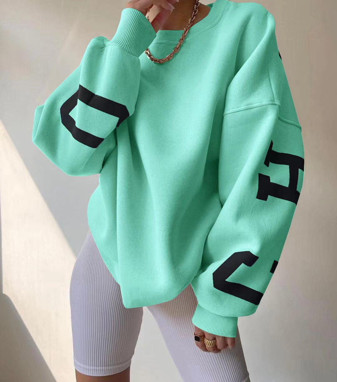 Dames Sweater met Zachte Stof en Trendy Grafische Details 7