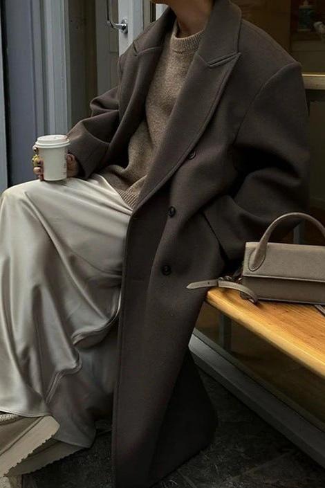 Dames Trenchcoat Double-Breasted Oversized met Reverskraag