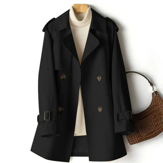 Dames Trenchcoat met Dubbele Knopsluiting en MIDI-lengte 0