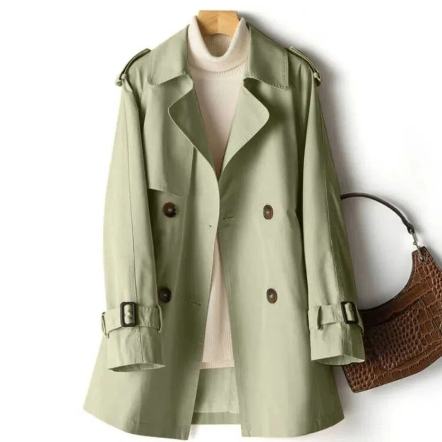 Dames Trenchcoat met Dubbele Knopsluiting en MIDI-lengte 2