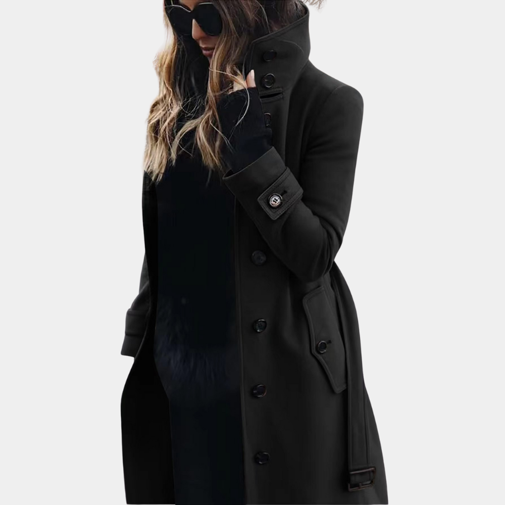 Dames Trenchcoat met Verstelbare Riem en Winddichte Stof 3