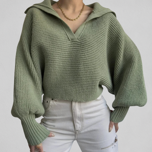 Dames Trui met V-hals en Losse Pasvorm voor Casual Looks 0