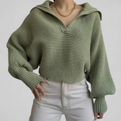 Dames Trui met V-hals en Losse Pasvorm voor Casual Looks 1