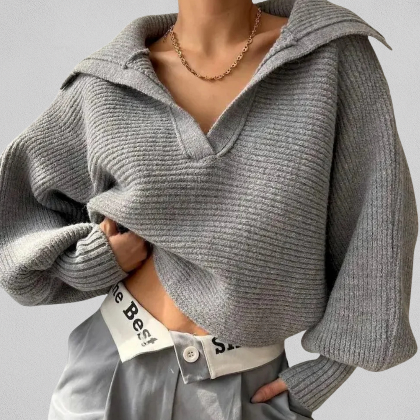 Dames Trui met V-hals en Losse Pasvorm voor Casual Looks 3